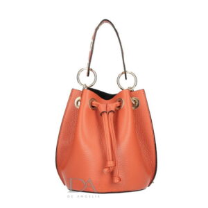 Borsa a Mano in Vera Pelle DA De Angelis - MINORI Papaya