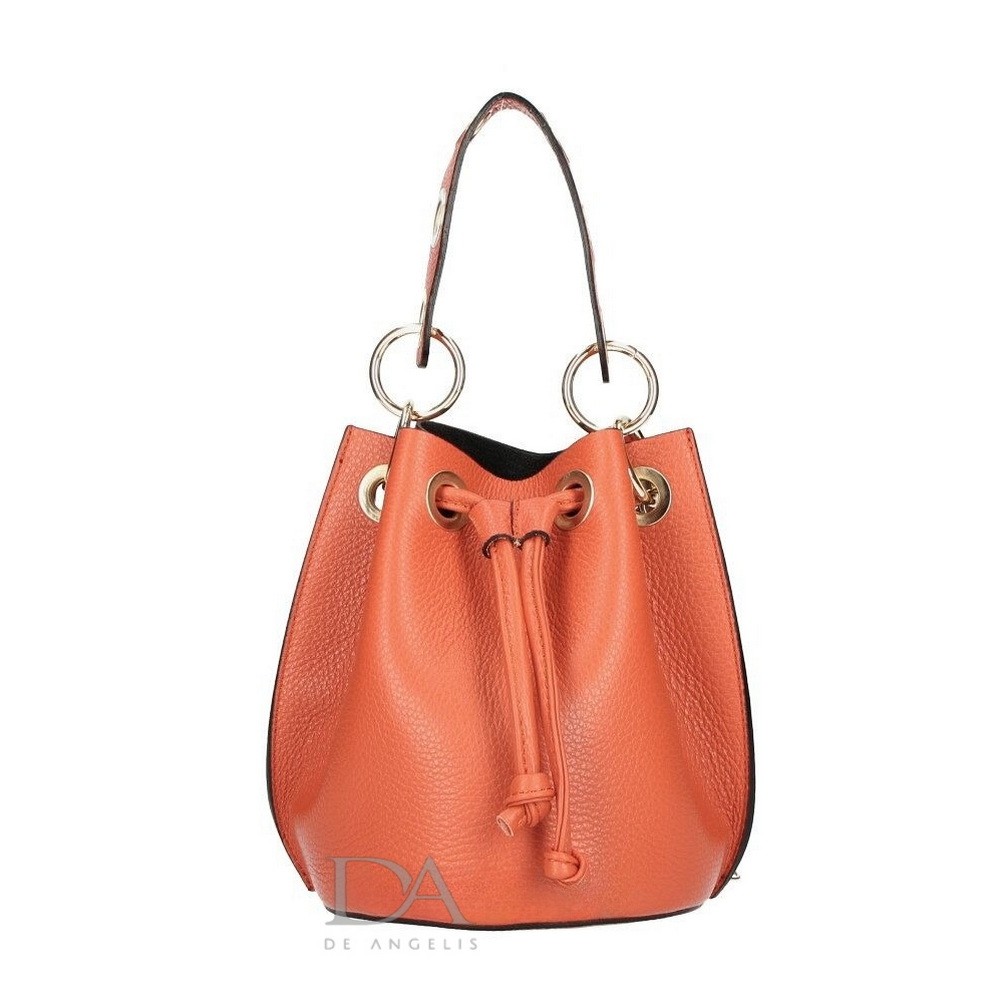 Borsa a Mano in Vera Pelle DA De Angelis - MINORI Papaya